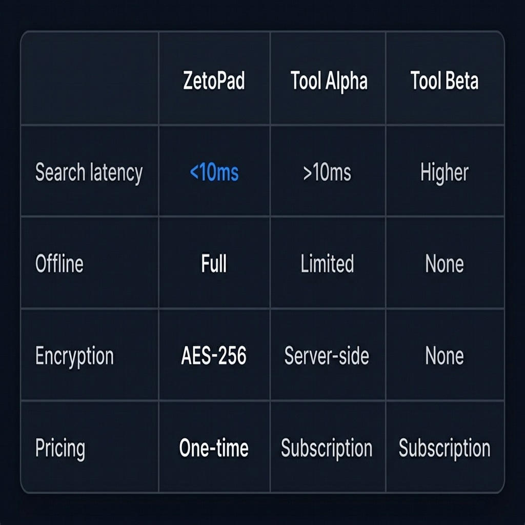 Comparison table