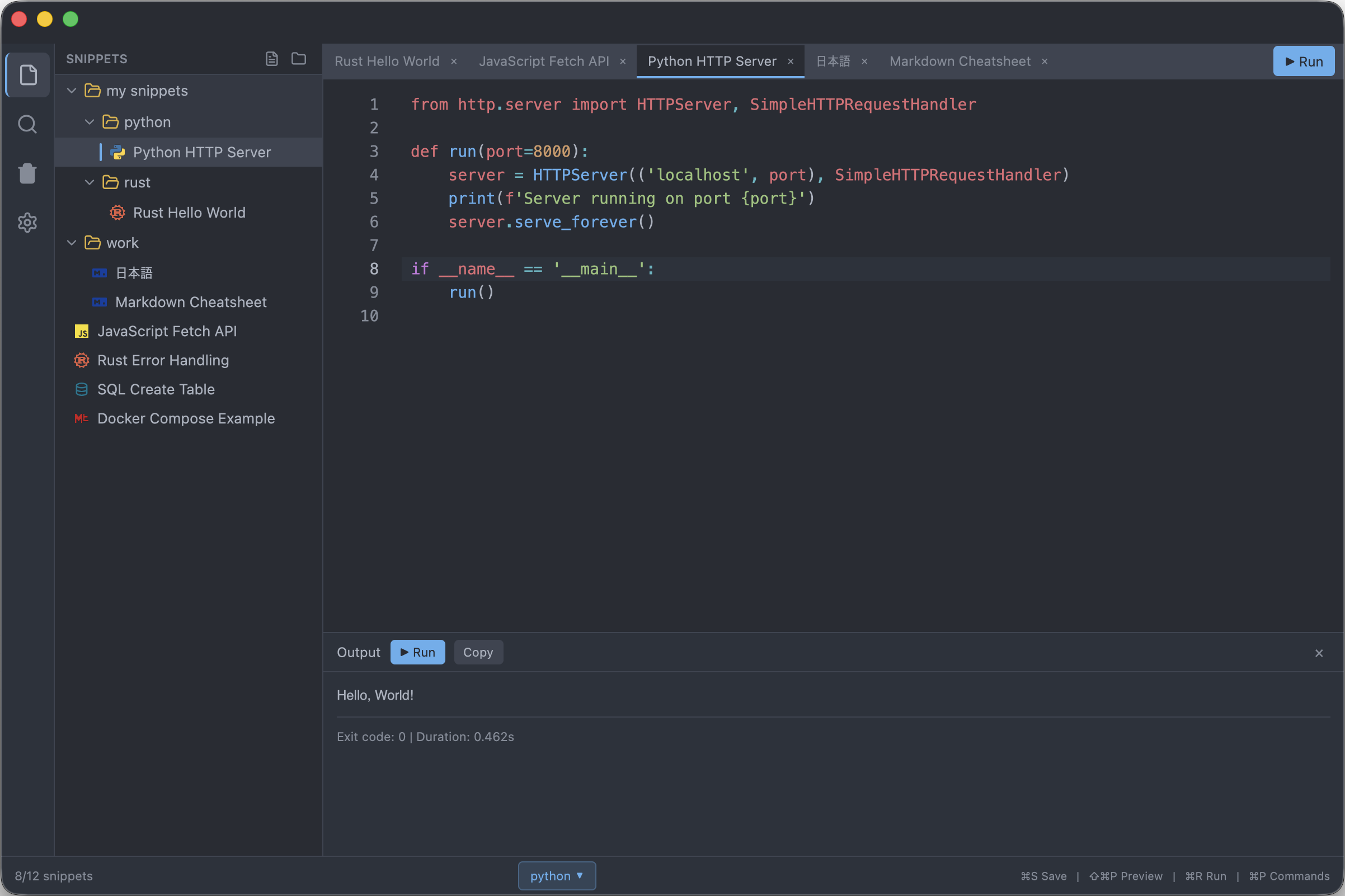 ZetoPad editor with syntax highlighting, line numbers and indent guides